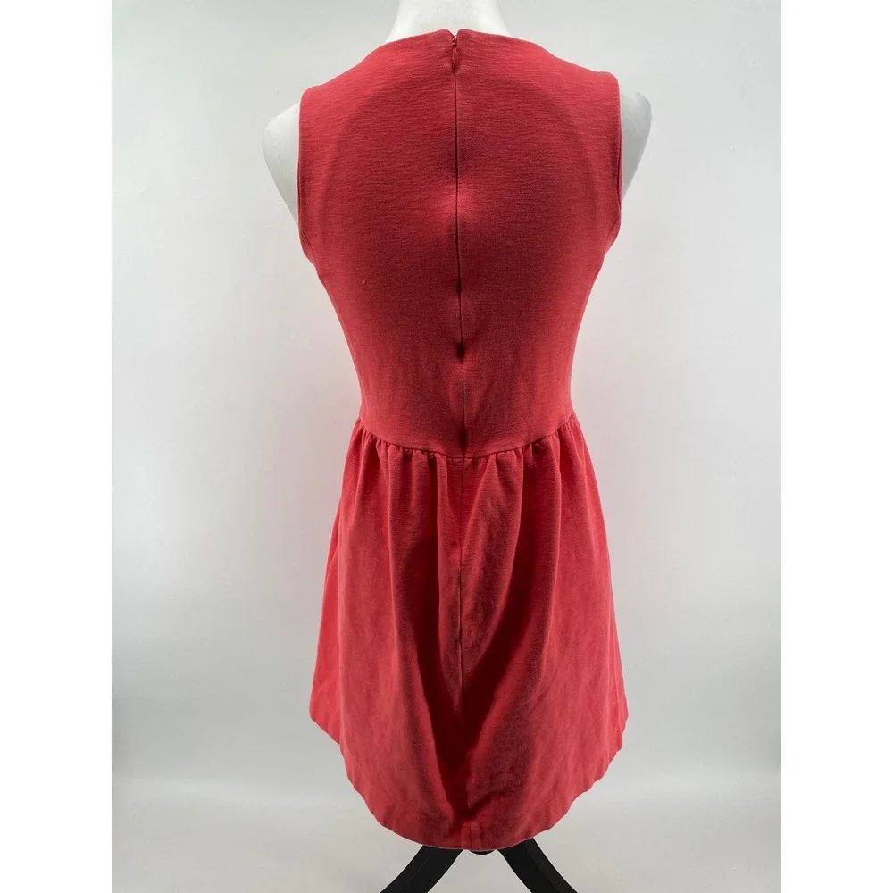 J.Crew Fit and Flare Dress‎ Womens XS Coral Cottagecore Minimalist  Sleeveless